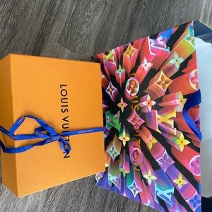 Louis Vuitton shoe box with dust bags.